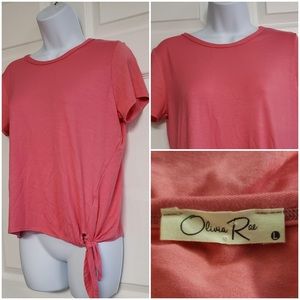 Olivia Rae Short Sleeve Side Tie